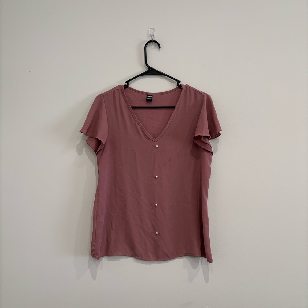 SHEIN Flutter Sleeve Ruffled Blouse